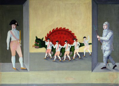 Tarasque, monstre de la tradition provençale, milieu du 19ème siècle - Claude Michel Celse